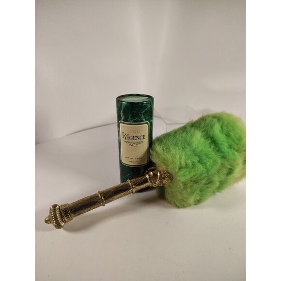 Vintage 1960s Avon Roll-a-Fluff Wand Powder puff fillable GREEN refill powder - Picture 1 of 6